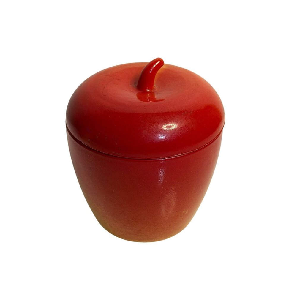 VTG‎ Hazel Atlas Milk Glass Apple Jelly Jars Red Yellow Ombre Finish Home Decor